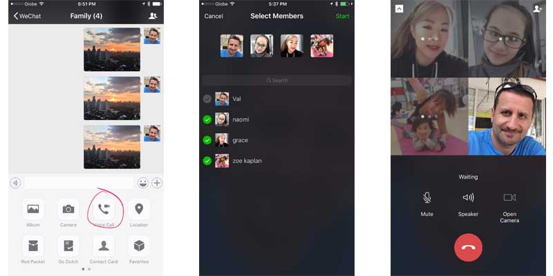 WeChat features video conferencing